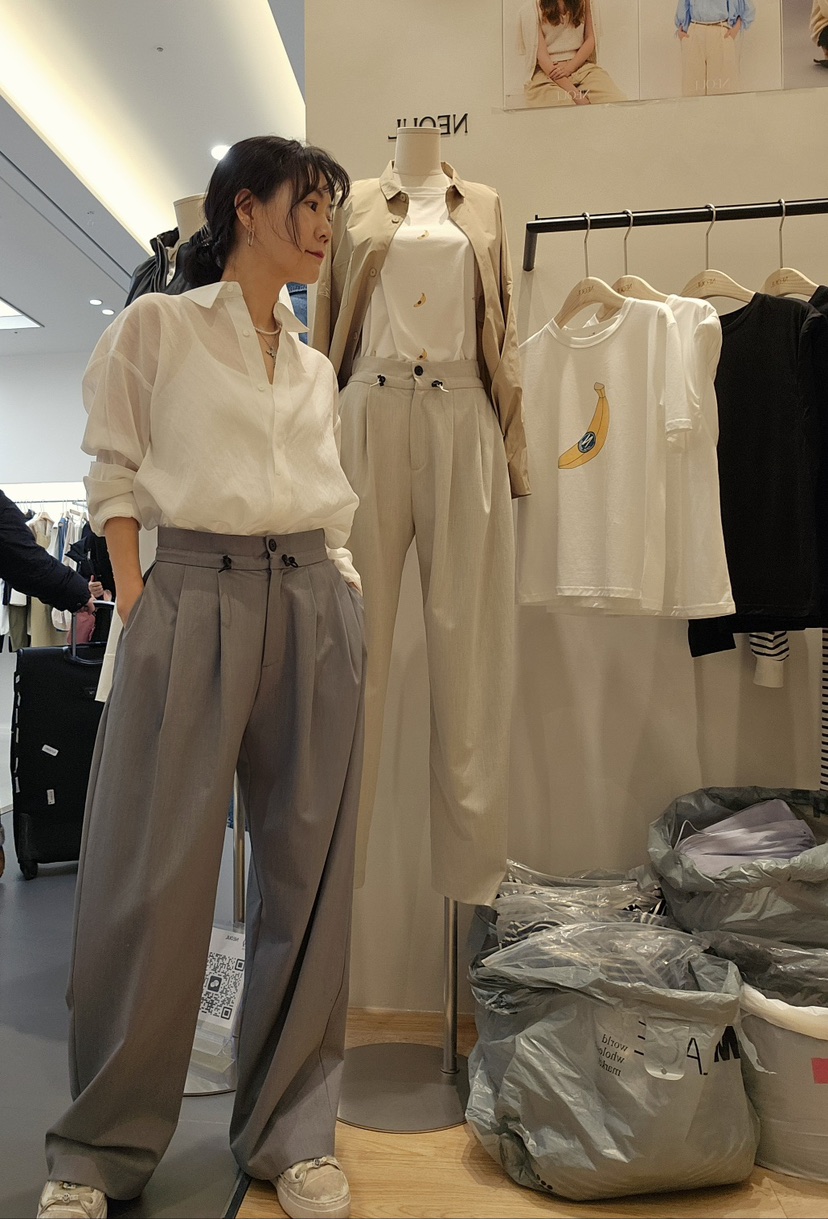 RE.PRE韓國直郵東大門實拍女裝新品職業真品24春夏正裝褲西褲NEOUL/ahin雙領標簽正裝褲/西褲
