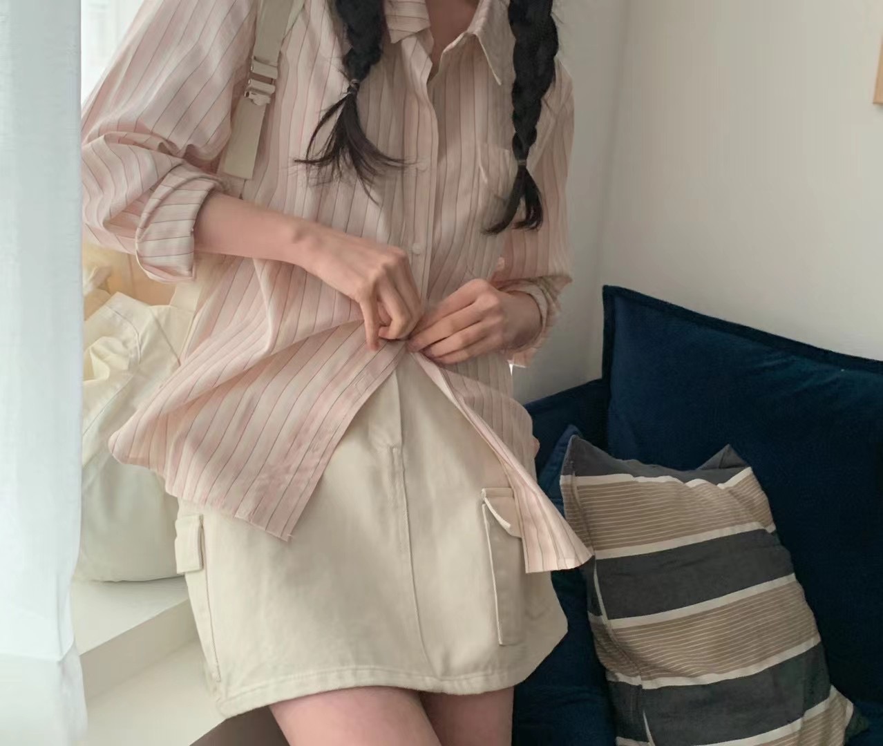 CALLMYNAME韓國直郵女裝新款熱賣休閑職業真品24春夏襯衫蕾絲衫Call my name襯衫/蕾絲衫