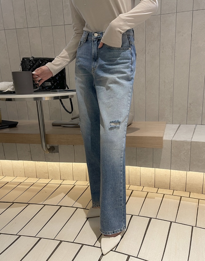 LEA直郵韓國代購女裝新款熱賣休閑24春夏職業推薦時尚牛仔褲이향牛仔褲