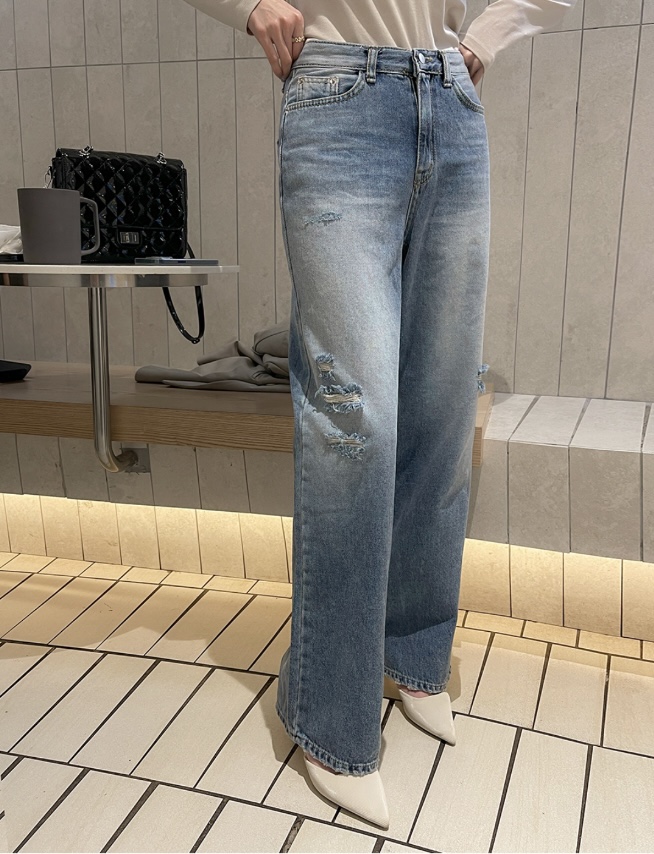 LEA直郵韓國代購女裝新款熱賣休閑24春夏職業推薦時尚牛仔褲이향牛仔褲圖色1