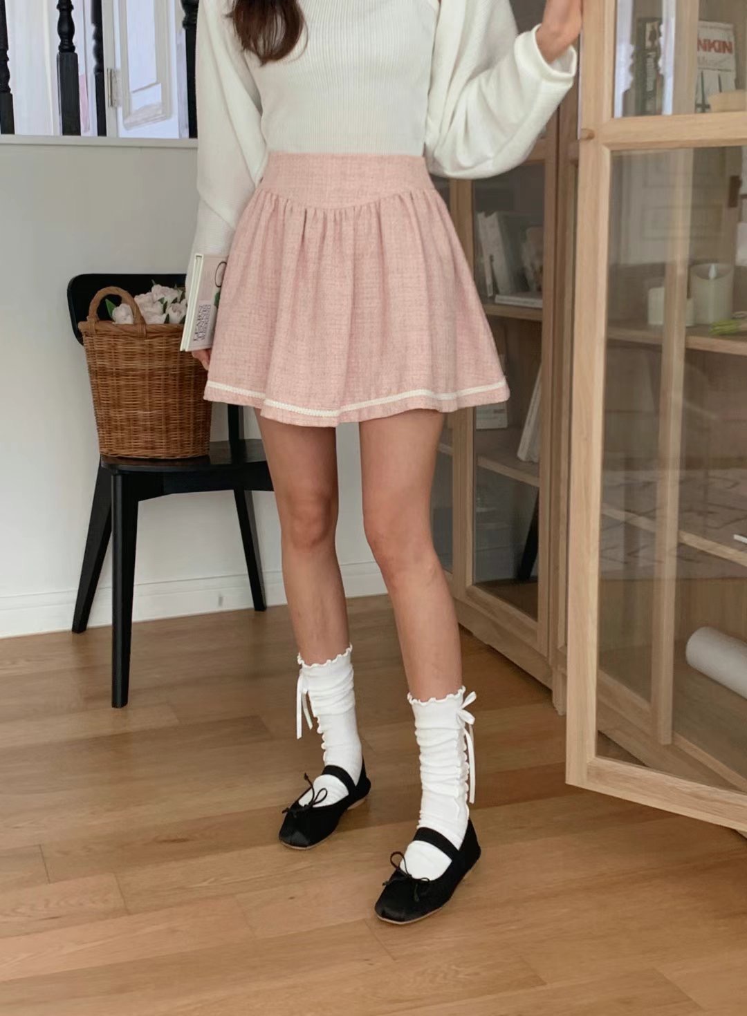 BONGBLY-봉블리-T韓國直郵女裝新品人氣休閑熱賣職業短裙OPENRUN短裙