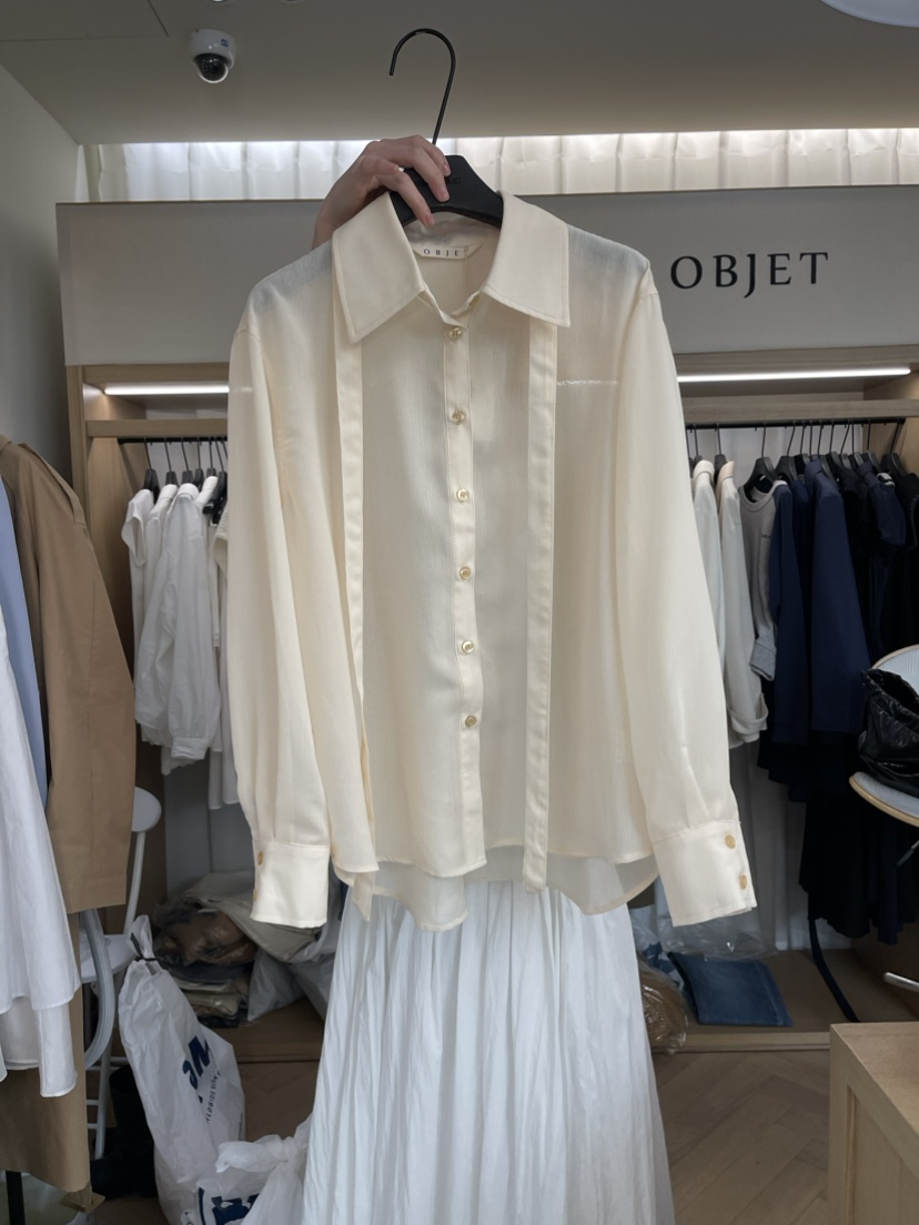 OBJET韓國直郵東大門代購女裝新款真品推薦熱賣24春夏襯衫蕾絲衫love us u/OBJET襯衫/蕾絲衫