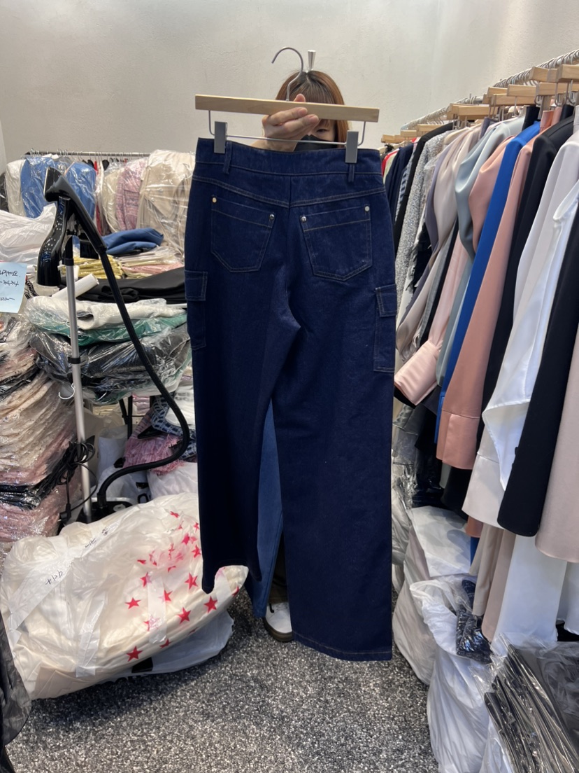 RIJINA直郵韓國代購女裝新品時尚24春夏真品職業人氣牛仔褲RIJINA牛仔褲