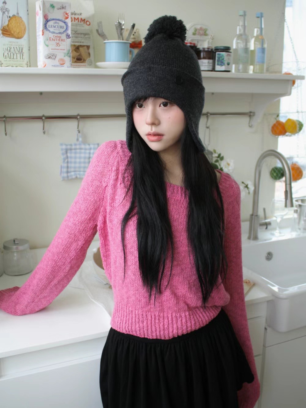 HOPPER直郵韓國代購女裝新款時尚推薦職業24春夏真品針織衫HOPPER/LAY OVER針織衫