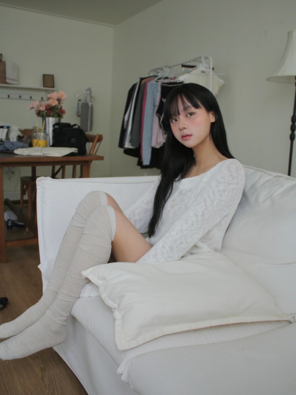 HOPPER直郵韓國代購女裝新款時尚推薦職業24春夏真品針織衫HOPPER/LAY OVER針織衫