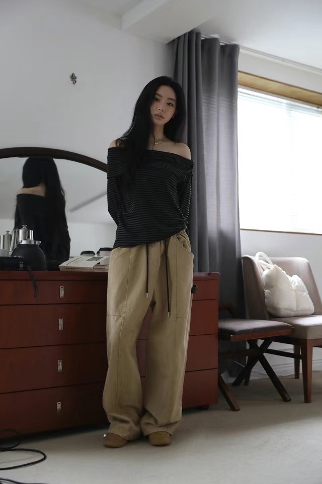 HOPPER直郵韓國代購女裝新款熱賣真品推薦24春夏人氣休閑褲HOPPER/LAY OVER休閑褲