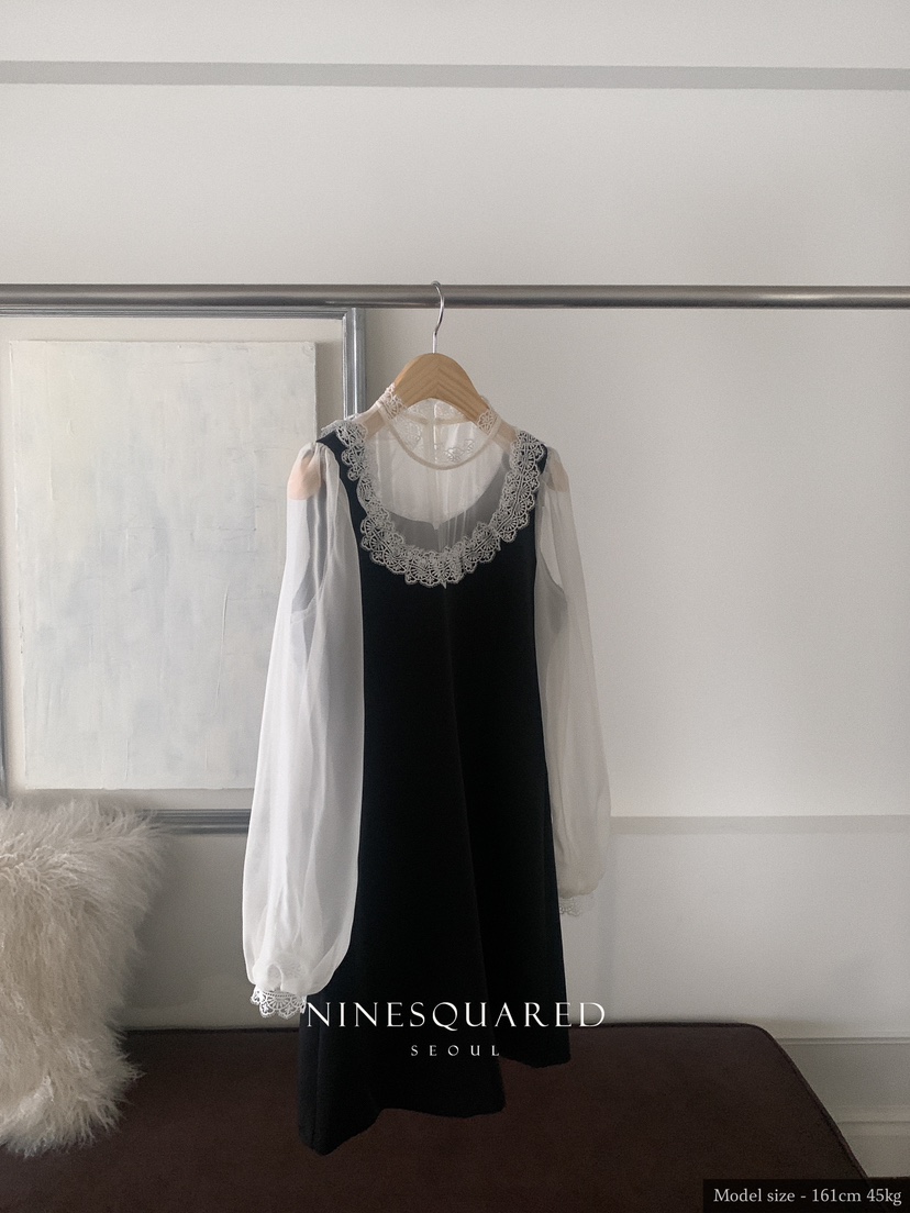 NINESQUARED韓國直郵東大門實拍女裝新款熱賣24春夏連衣裙ROMAINE連衣裙