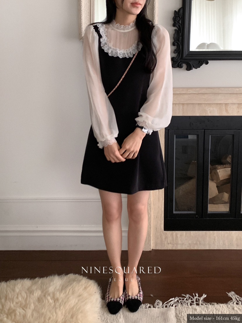 NINESQUARED韓國直郵東大門實拍女裝新款熱賣24春夏連衣裙ROMAINE連衣裙
