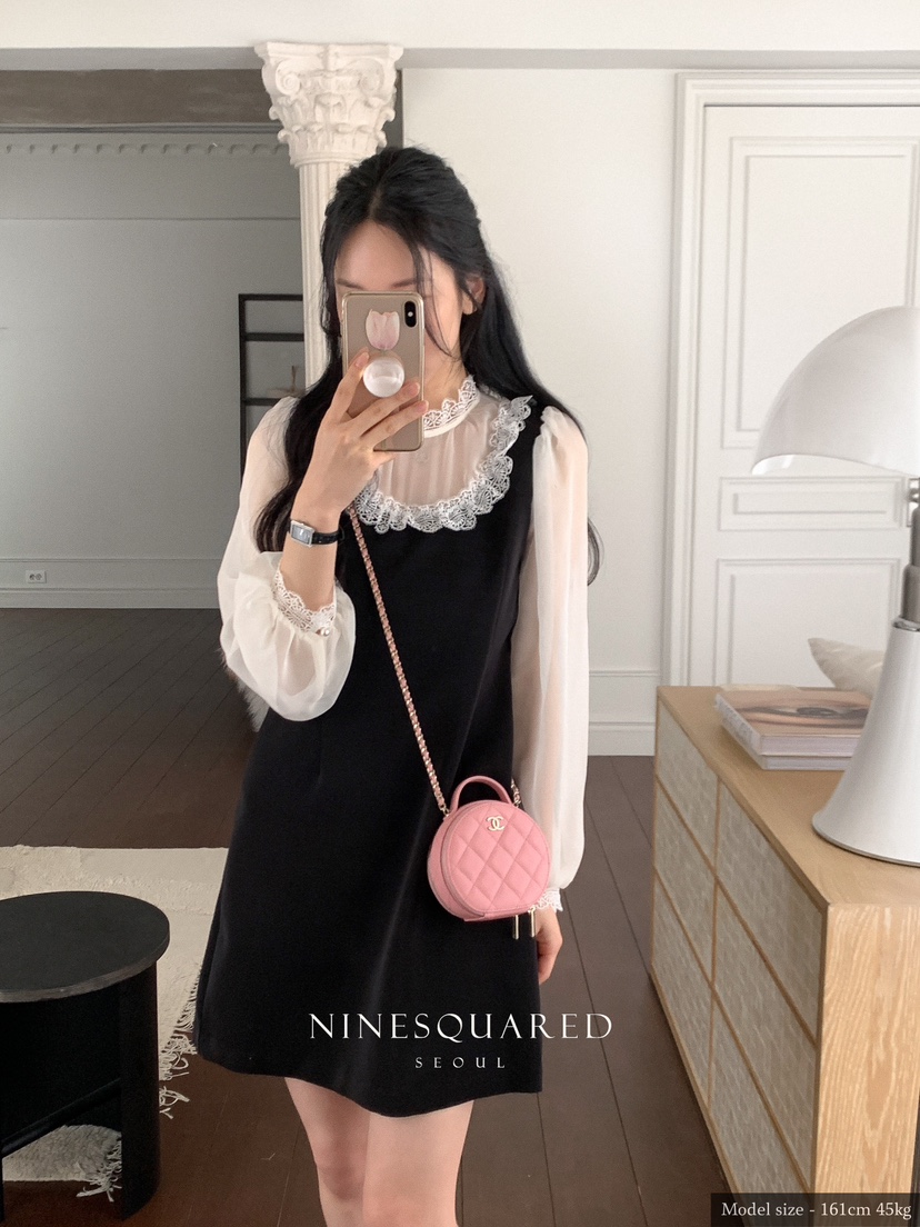 NINESQUARED韓國直郵東大門實拍女裝新款熱賣24春夏連衣裙ROMAINE連衣裙
