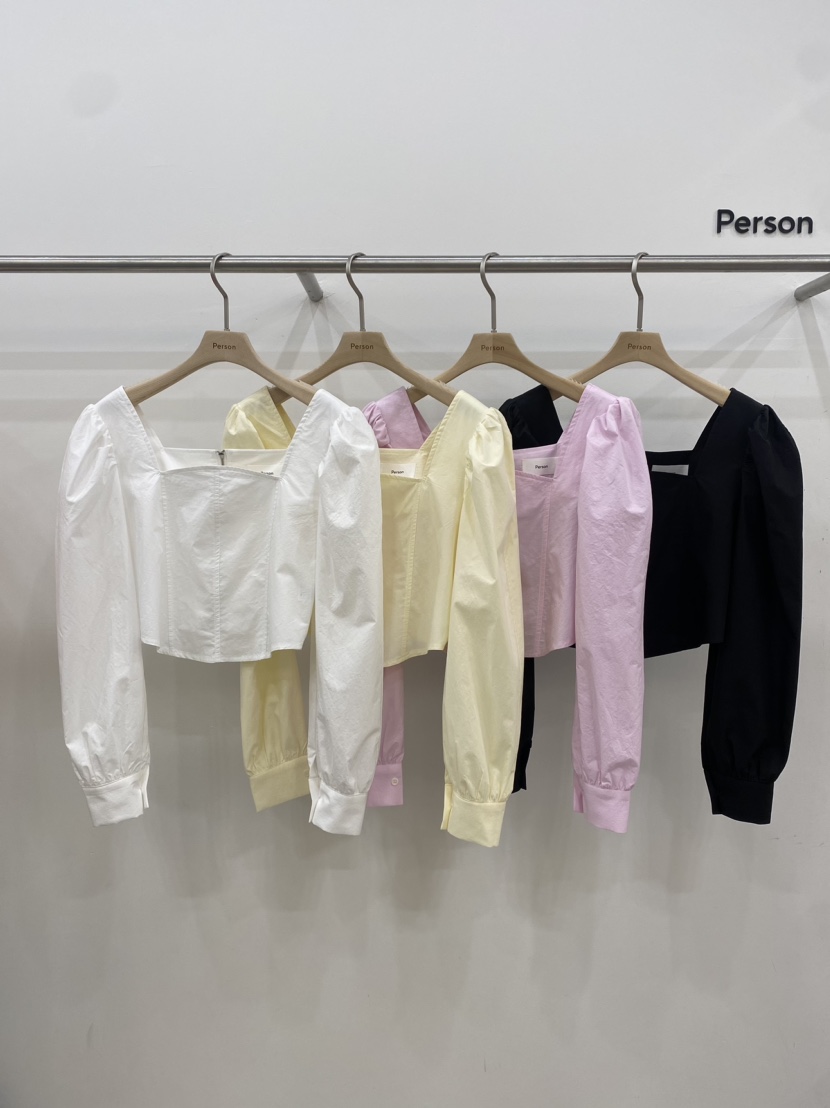 Person韓國直郵女裝新款人氣真品推薦時尚休閑襯衫蕾絲衫拉鏈PERSON襯衫/蕾絲衫