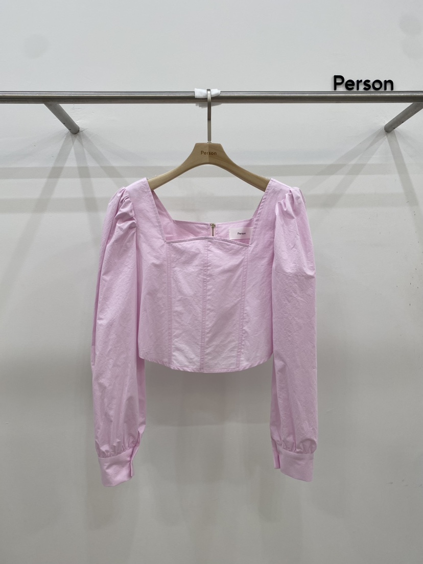 Person韓國直郵女裝新款人氣真品推薦時尚休閑襯衫蕾絲衫拉鏈PERSON襯衫/蕾絲衫圖色3