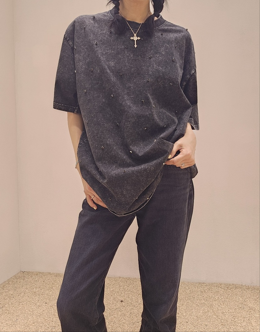 RE.PRE韓國直郵東大門代購女裝新品真品推薦人氣熱賣時尚T恤NEOUL/ahin雙領標簽T恤