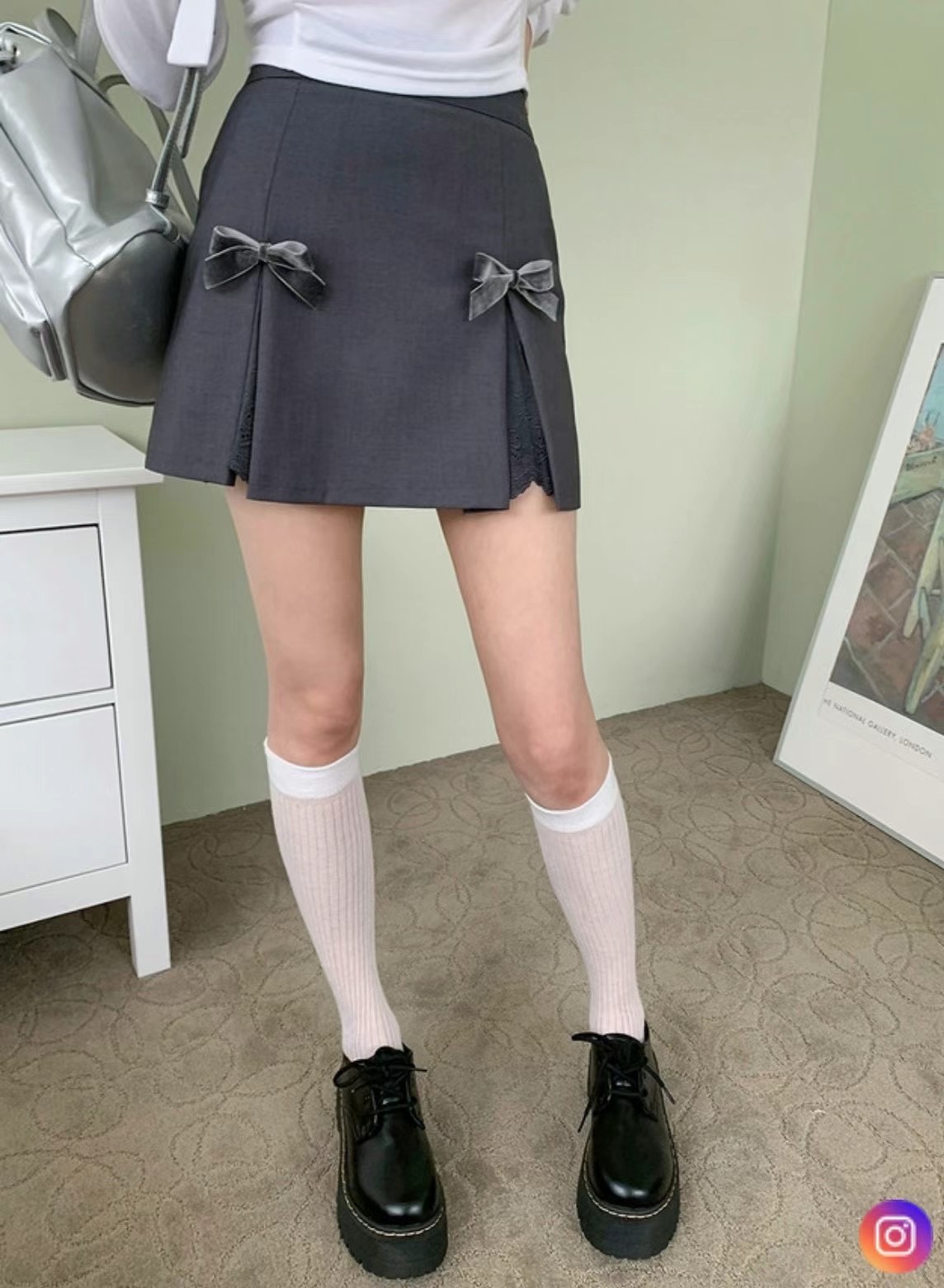 VERLIEBT韓國直郵女裝新款推薦休閑人氣24春夏時尚短裙褶皺VERLIEBT短裙