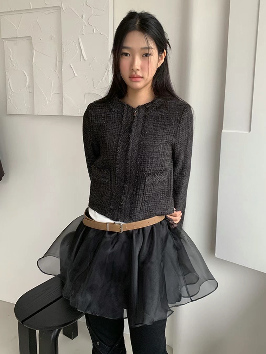 VERLIEBT直郵韓國代購女裝新款人氣熱賣時尚推薦夾克粗花呢VERLIEBT夾克