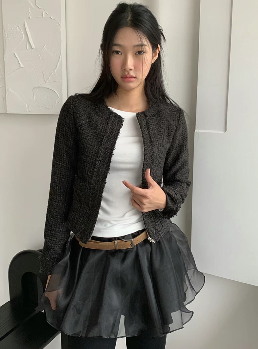 VERLIEBT直郵韓國代購女裝新款人氣熱賣時尚推薦夾克粗花呢VERLIEBT夾克