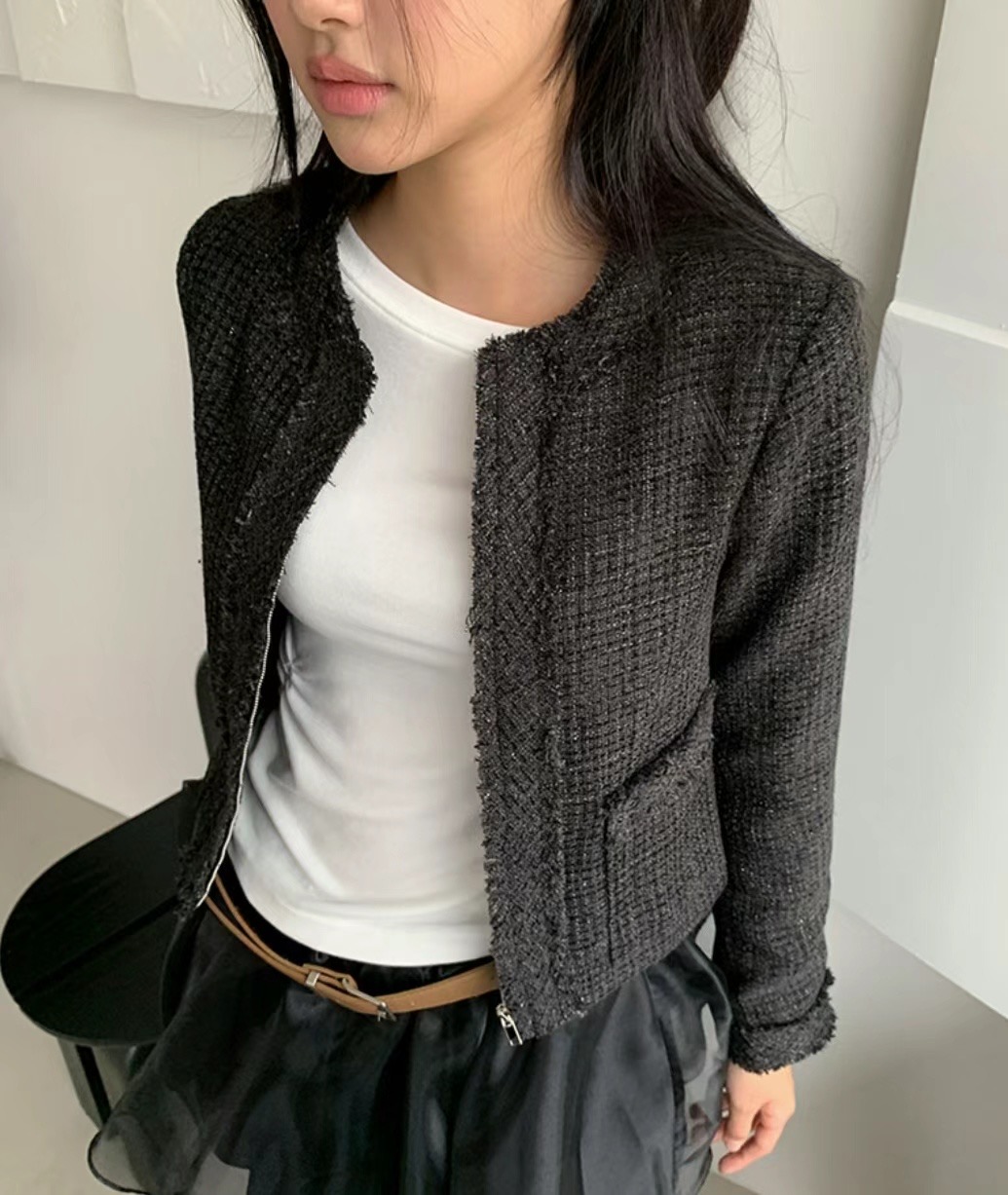 VERLIEBT直郵韓國代購女裝新款人氣熱賣時尚推薦夾克粗花呢VERLIEBT夾克