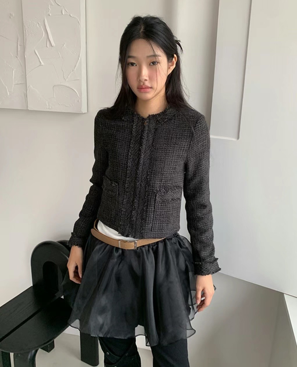 VERLIEBT直郵韓國代購女裝新款人氣熱賣時尚推薦夾克粗花呢VERLIEBT夾克
