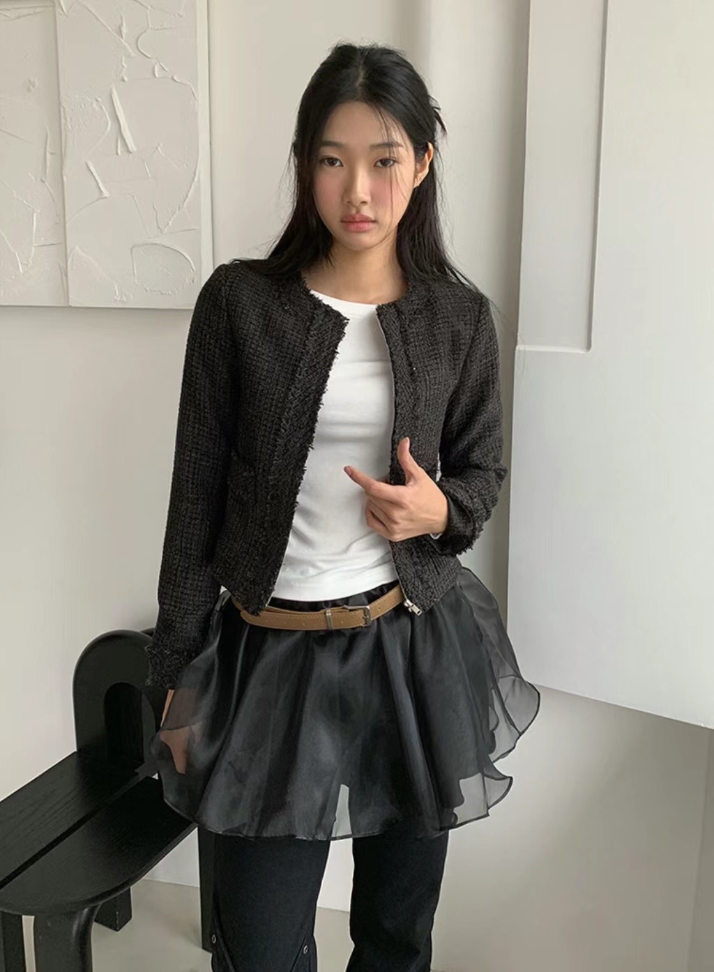 VERLIEBT直郵韓國代購女裝新款人氣熱賣時尚推薦夾克粗花呢VERLIEBT夾克
