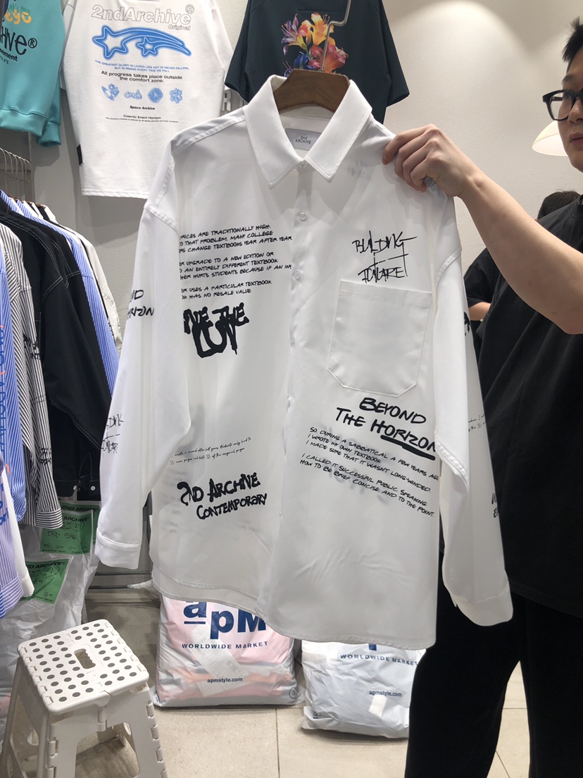BOWL-a韓國直郵東大門實拍女裝新品時尚真品24春夏襯衫蕾絲衫BOWL-男裝襯衫/蕾絲衫圖色2