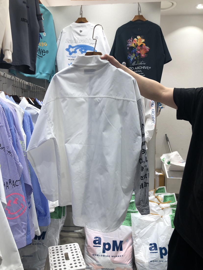 BOWL-a直郵韓國代購女裝新款真品24春夏熱賣休閑襯衫蕾絲衫BOWL-男裝襯衫/蕾絲衫