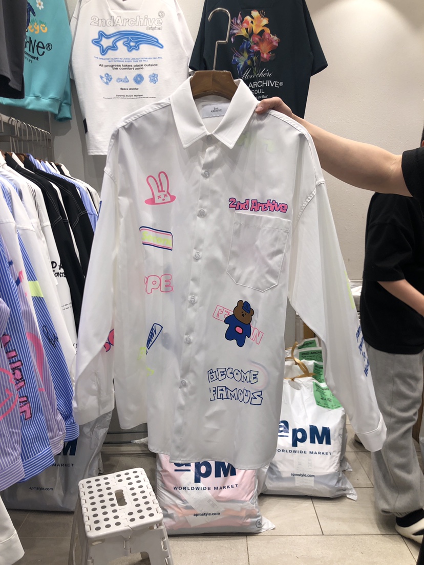BOWL-a直郵韓國代購女裝新品人氣休閑熱賣推薦真品襯衫蕾絲衫BOWL-男裝襯衫/蕾絲衫圖色2