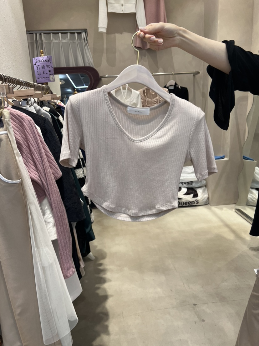 GREEN直郵韓國代購女裝新品人氣休閑職業推薦時尚真品24春夏T恤Satine/REWOOT恤圖色2