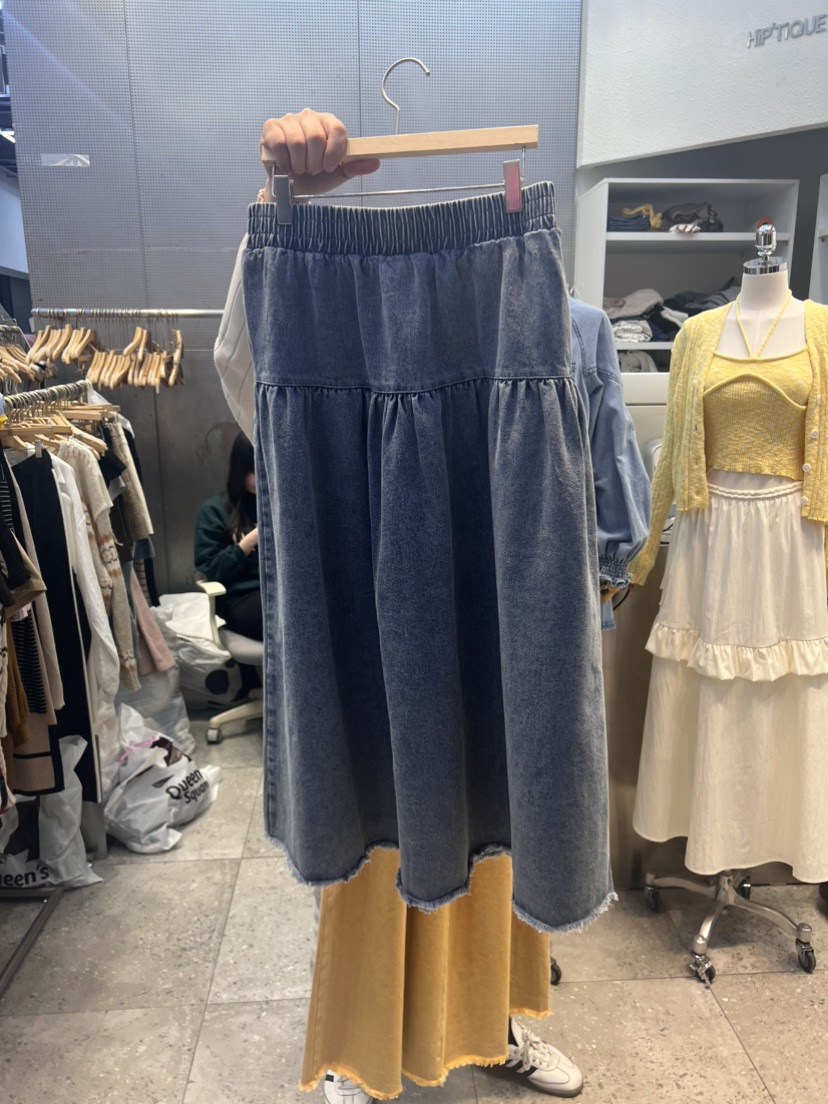 HIPTIQUE韓國直郵東大門實拍女裝新款24春夏半身裙中短裙BLOOM半身裙/中短裙