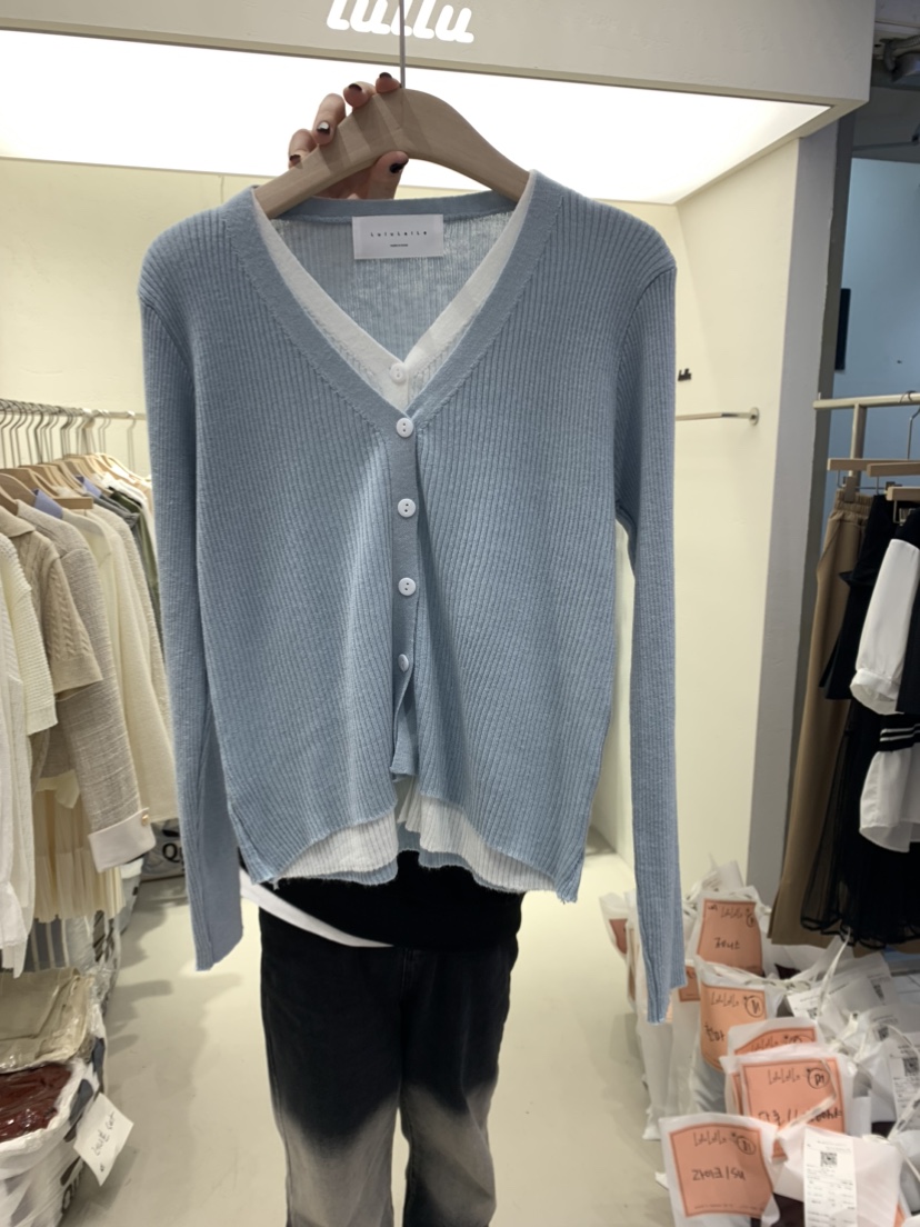 LULULALLA直郵韓國代購女裝新款時尚真品熱賣推薦針織衫雙面LULULALLA針織衫圖色1