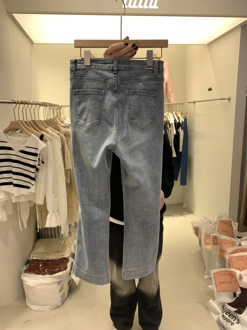 LULULALLA韓國直郵東大門實拍女裝新款時尚24春夏真品牛仔褲LULULALLA牛仔褲