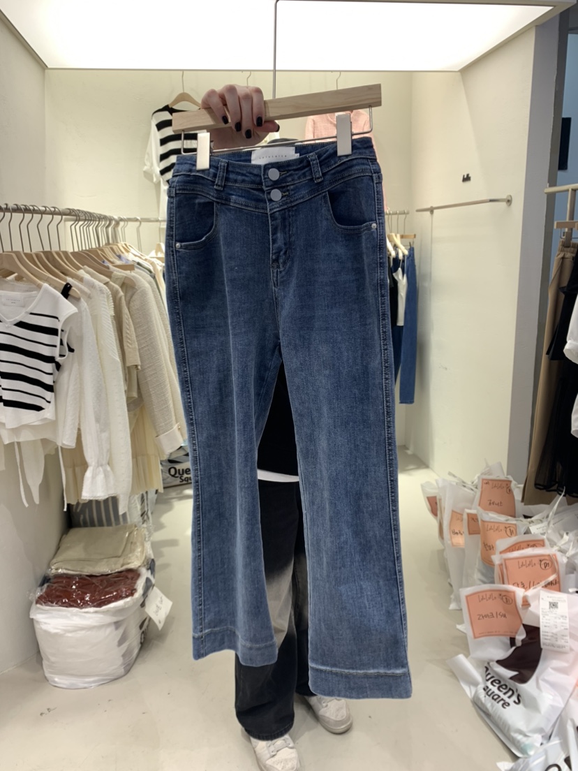 LULULALLA韓國直郵東大門實拍女裝新款時尚24春夏真品牛仔褲LULULALLA牛仔褲圖色2