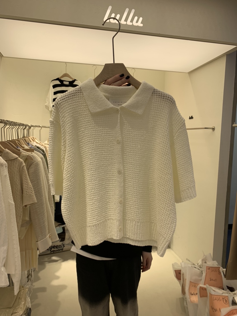 LULULALLA韓國直郵女裝新款休閑真品熱賣人氣時尚24春夏針織衫LULULALLA針織衫圖色1
