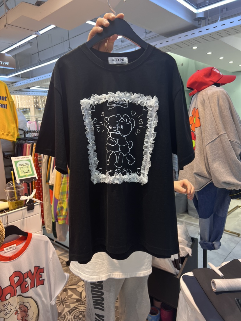 B-TYPE韓國直郵東大門實拍女裝新款人氣熱賣真品時尚24春夏T恤B-TYPET恤圖色2