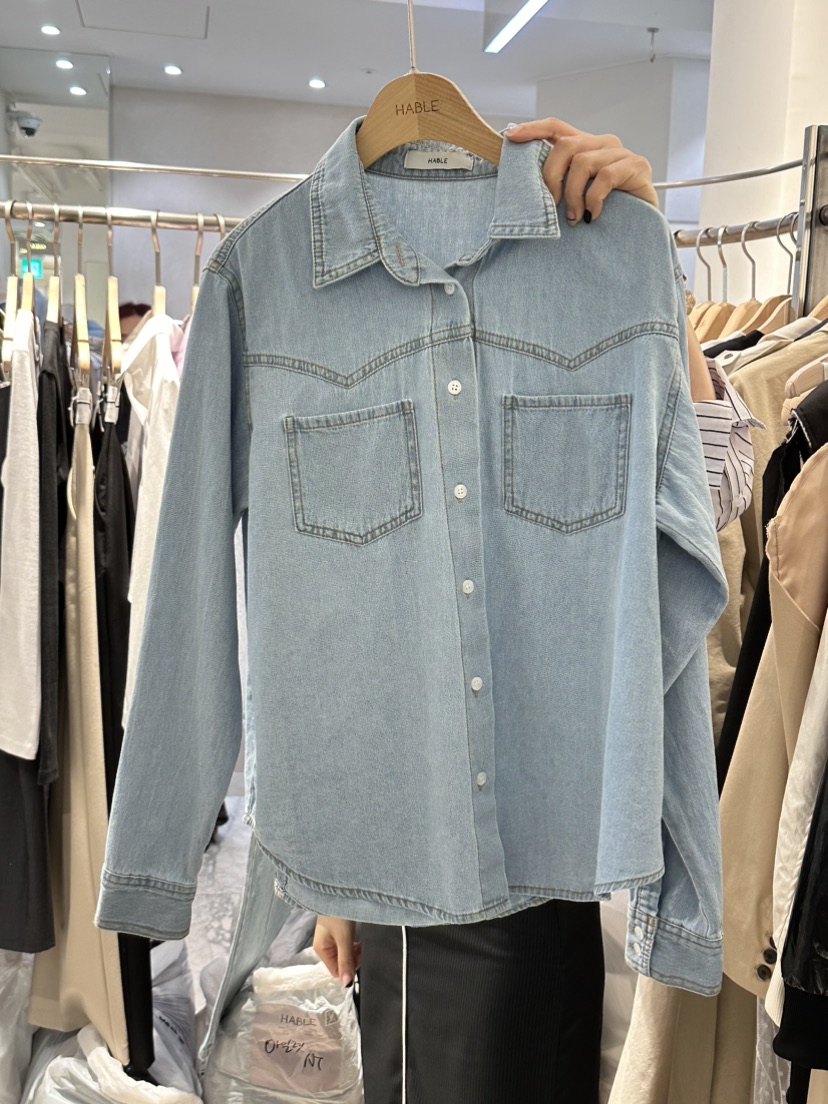 HABLE韓國直郵東大門實拍女裝新品24春夏時尚休閑襯衫蕾絲衫HABLE襯衫/蕾絲衫