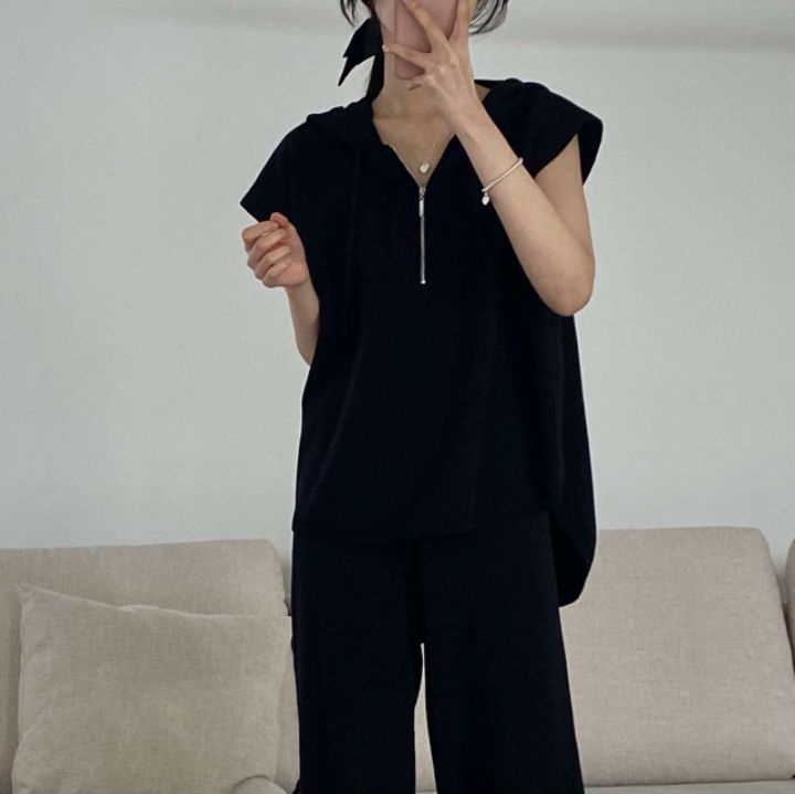 DORI韓國直郵女裝新款職業24春夏人氣時尚休閑真品套裝拉鏈OURR套裝