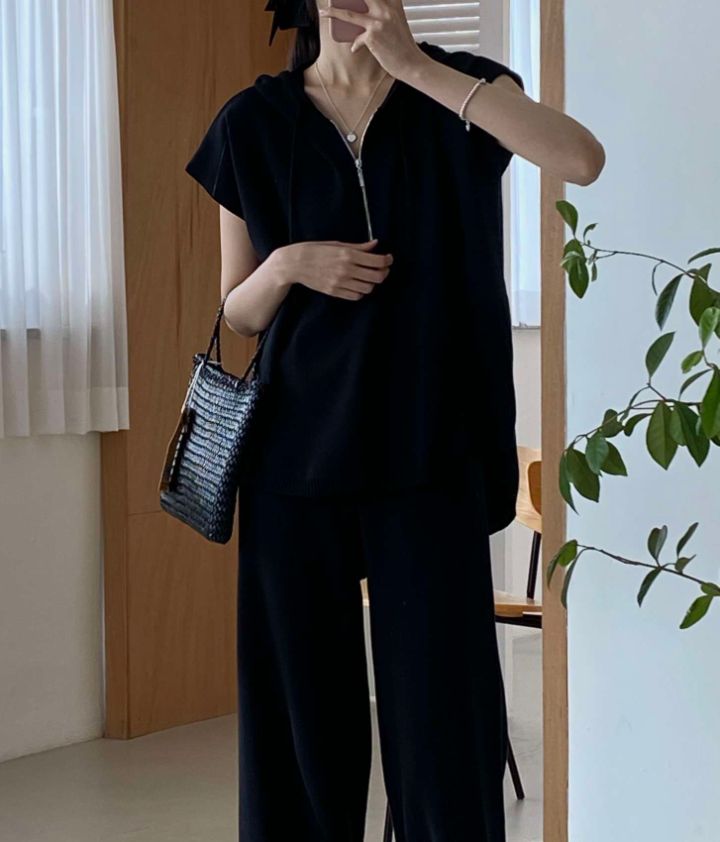 DORI韓國直郵女裝新款職業24春夏人氣時尚休閑真品套裝拉鏈OURR套裝