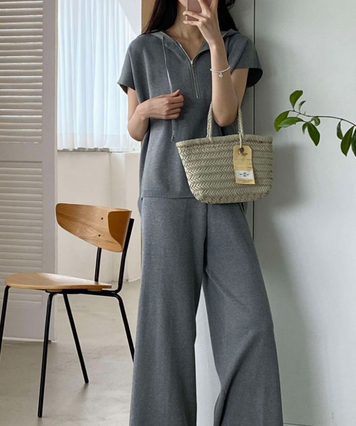 DORI韓國直郵女裝新款職業24春夏人氣時尚休閑真品套裝拉鏈OURR套裝