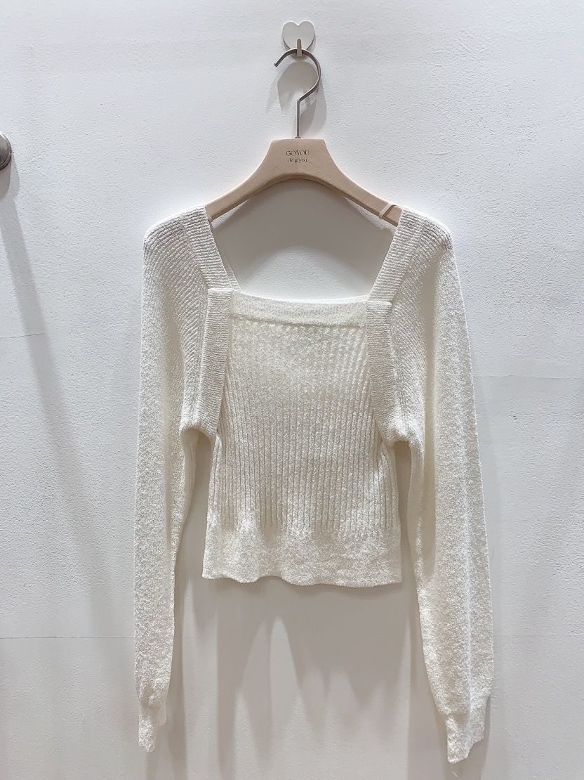 GOYOU韓國直郵東大門代購女裝新品24春夏休閑真品針織衫羅紋de goyou針織衫