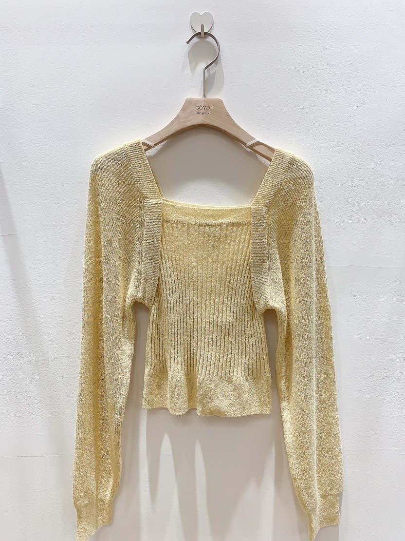 GOYOU韓國直郵東大門代購女裝新品24春夏休閑真品針織衫羅紋de goyou針織衫