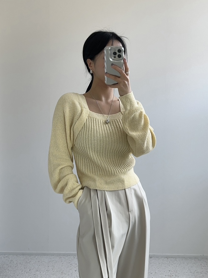 GOYOU韓國直郵東大門代購女裝新品24春夏休閑真品針織衫羅紋de goyou針織衫