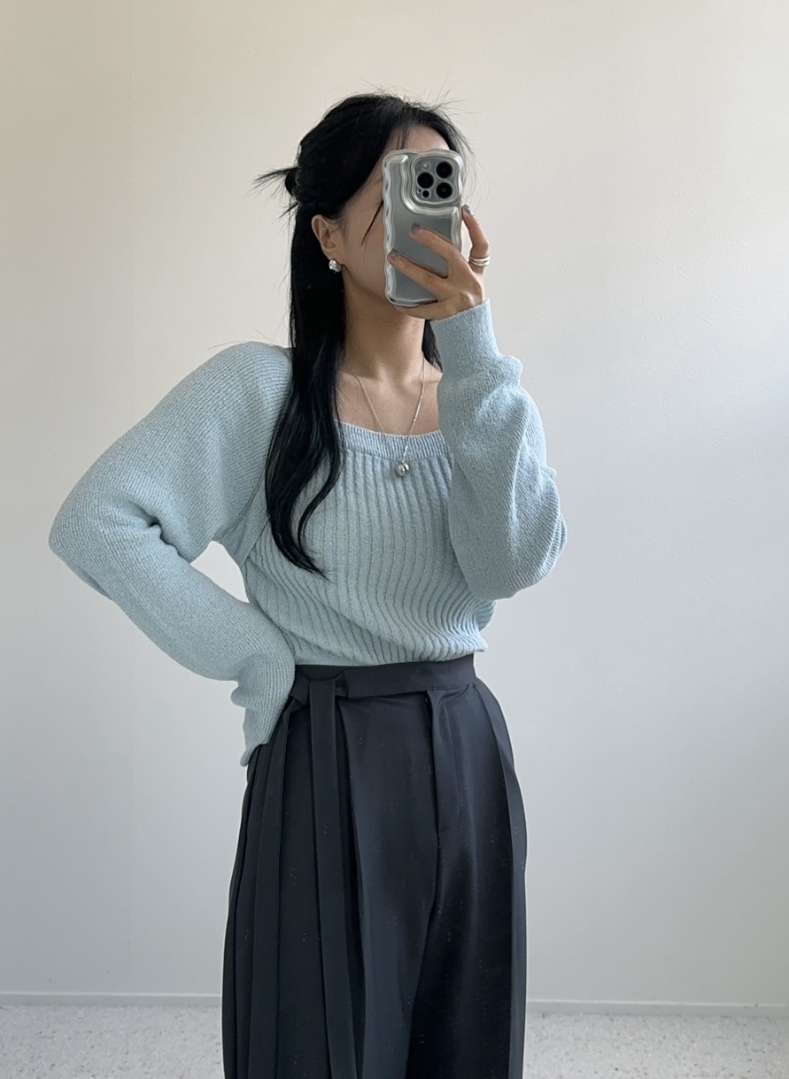 GOYOU韓國直郵東大門代購女裝新品24春夏休閑真品針織衫羅紋de goyou針織衫