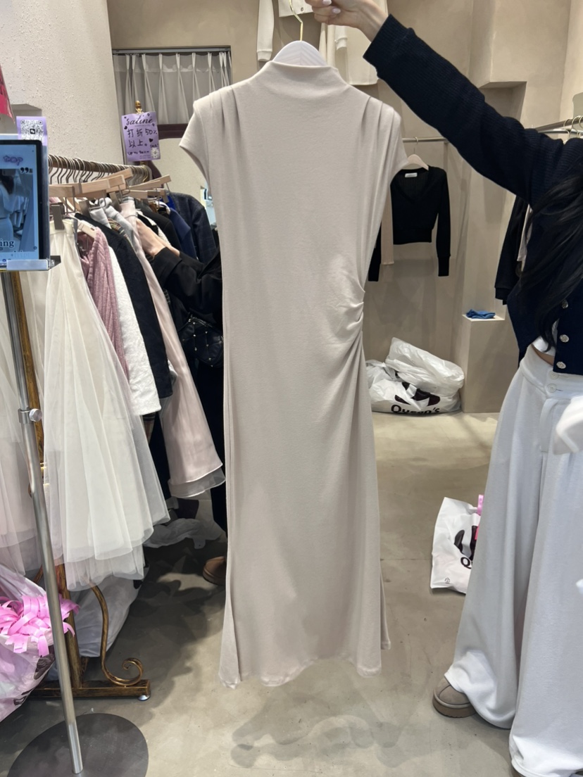 GREEN韓國直郵東大門實拍女裝新款熱賣真品休閑推薦連衣裙褶皺Satine/REWOO連衣裙