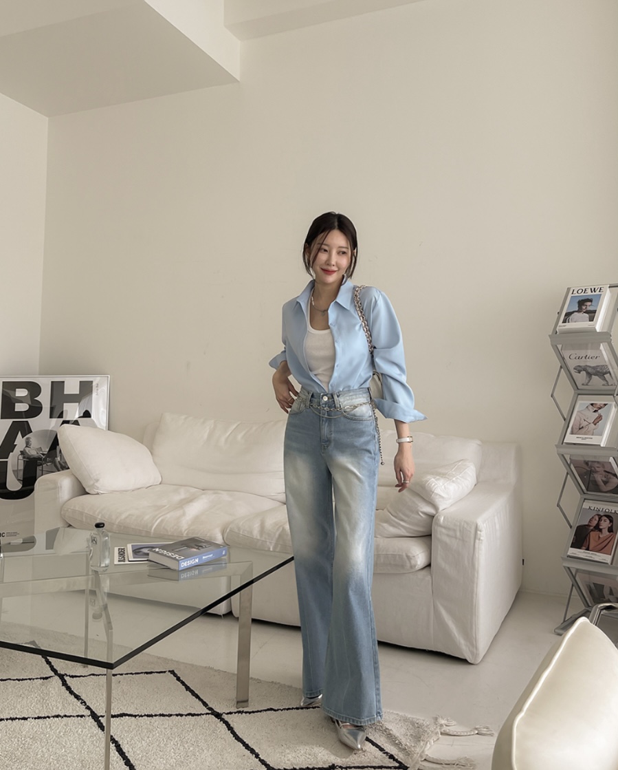 LEA韓國直郵東大門代購女裝新品時尚真品24春夏熱賣牛仔褲이향牛仔褲