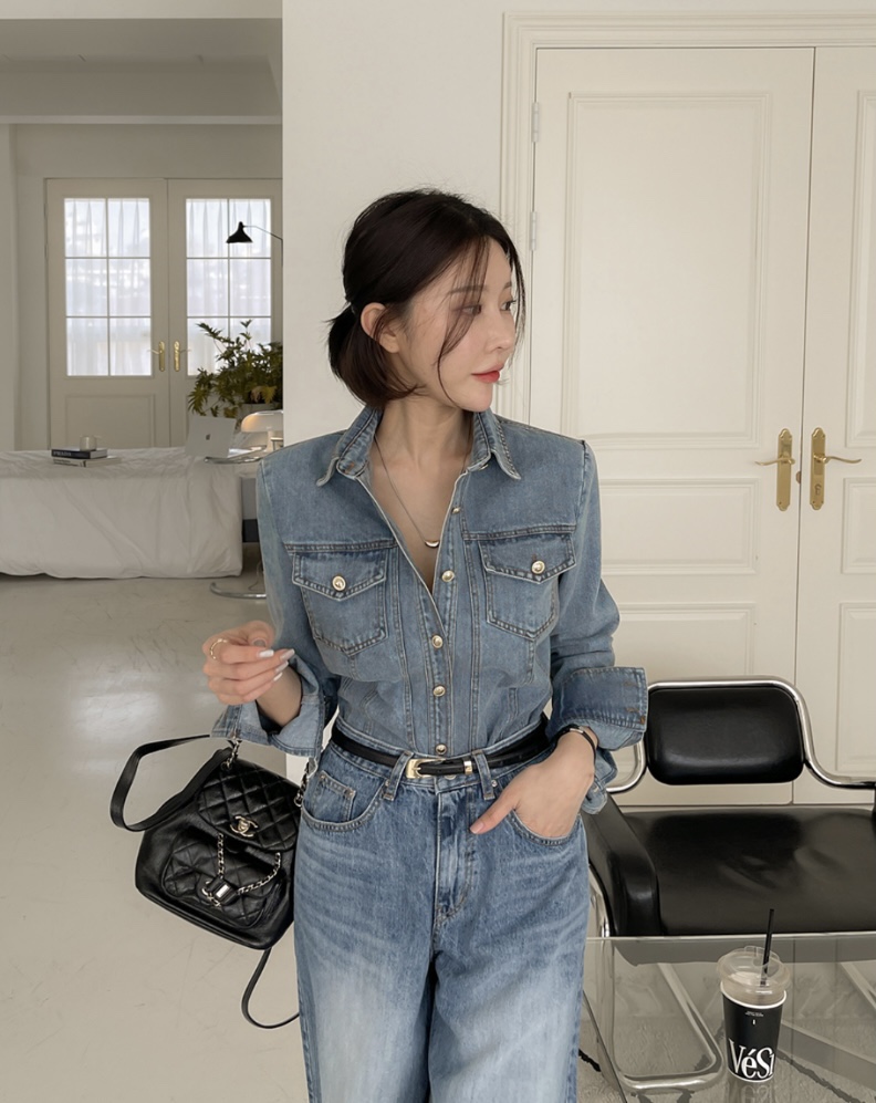 LEA韓國直郵女裝新品推薦真品時尚人氣24春夏職業襯衫蕾絲衫이향襯衫/蕾絲衫