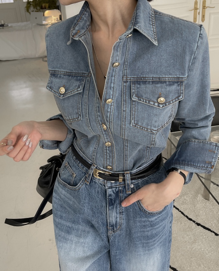 LEA韓國直郵女裝新品推薦真品時尚人氣24春夏職業襯衫蕾絲衫이향襯衫/蕾絲衫圖色1