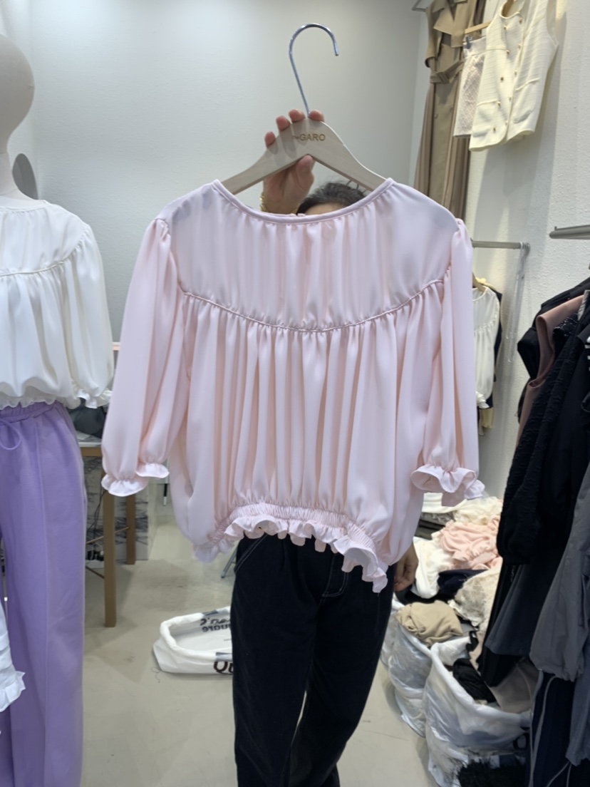 THE GARO韓國直郵東大門代購女裝新品人氣24春夏襯衫蕾絲衫HYPEARL襯衫/蕾絲衫圖色2