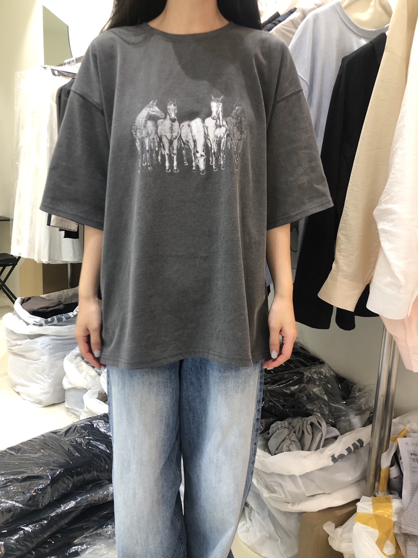 WANTS韓國直郵女裝新品時尚休閑真品人氣職業推薦24春夏T恤DENISET恤圖色2