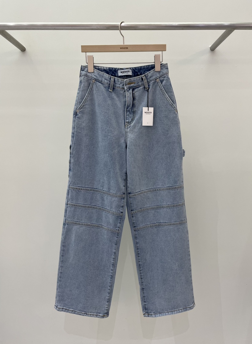 ws@rm/WA SHING ROOM韓國直郵東大門代購女裝新款休閑牛仔褲ARTISANAL牛仔褲