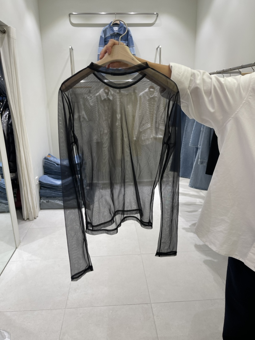 ws@rm/WA SHING ROOM韓國直郵東大門實拍女裝新品24春夏襯衫蕾絲衫透視ARTISANAL襯衫/蕾絲衫