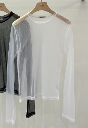ws@rm/WA SHING ROOM韓國直郵東大門實拍女裝新品24春夏襯衫蕾絲衫透視ARTISANAL襯衫/蕾絲衫圖色2