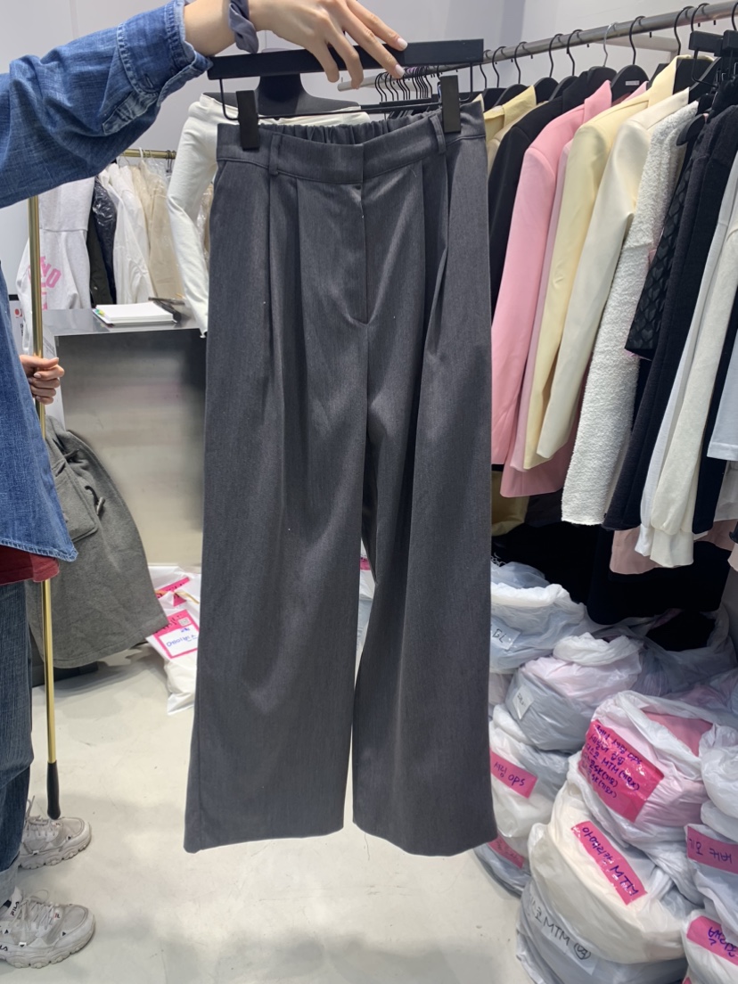 SINGLE LADY韓國直郵女裝新品真品職業休閑熱賣24春夏休閑褲WASHBLUE休閑褲圖色2